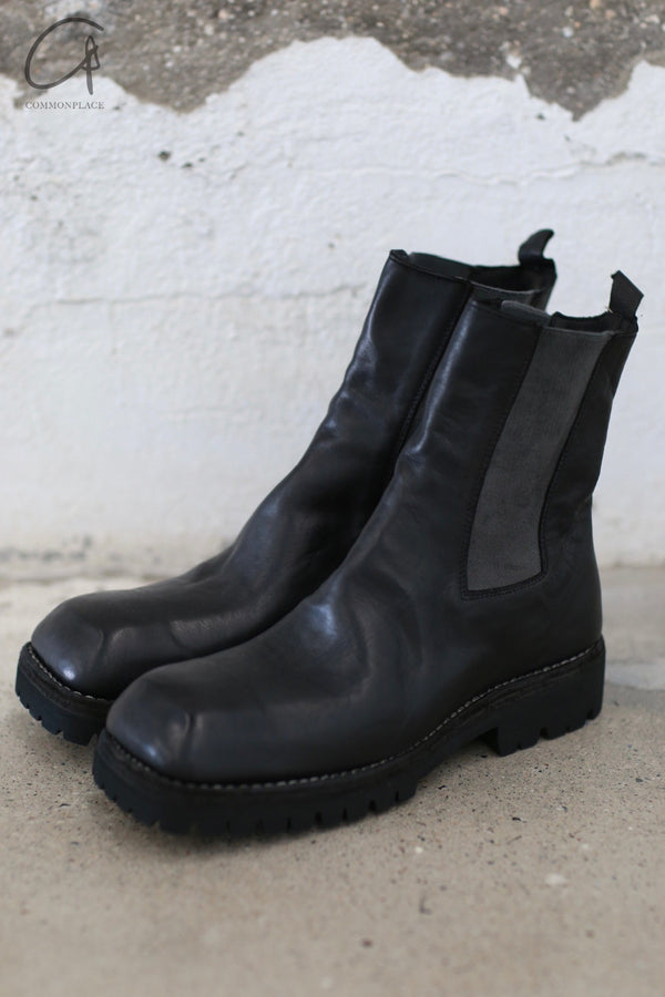 GUIDI 79086EV soft horse leather Chelsea boots Italy GD-79086EV-BLKT